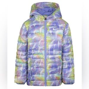 Nike Girl's Just Do It Printed Puffer Full Zip Hoodie 4T